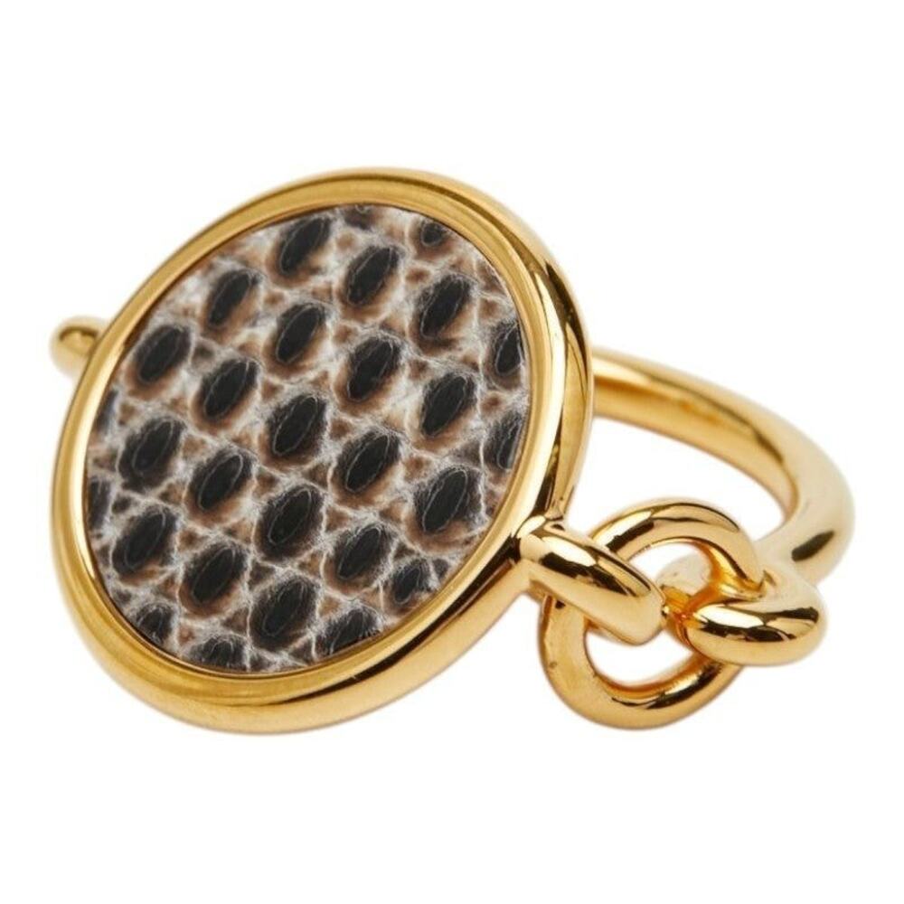 Hermes Heritage Equestre PM Ring Lizard Metal Gold